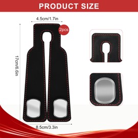 Yeria 2Pcs Car Seat Hooks for Headrest, Back Seat Headrest Hooks, Car Storage Accessories, Car Double Hook Purse Hook, Car Headrest Hanger with Metal Hooks