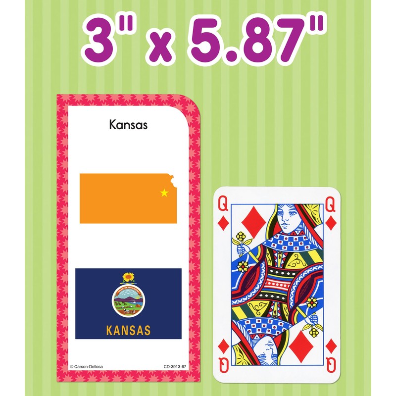 Carson Dellosa States and Capitals Flash Cards for Kids Ages