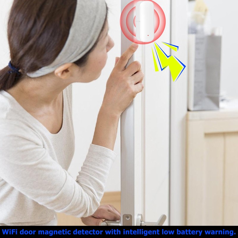 GOEDCH Set of 2 WiFi Door Sensor Detector Smarter: Window