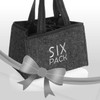 com-four® 2 x bottle bags, felt drink holder for 6