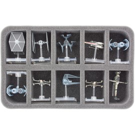 Feldherr Foam inserts compatible with the transport of X-Wing figures and miniatures Perfectly compatible with all Xwing Minis.