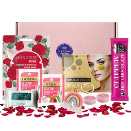 Pamper Gifts for Women, Self Care Package Relaxation Spa Gifts for Her, Hug in a Box Birthday Hampers for Women, Made in UK (Rose)