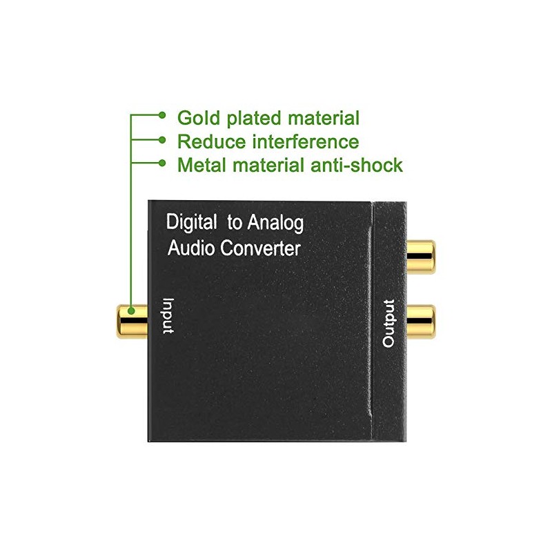 Fahgaer Digital to Analog Audio Converter Digital Optical (SPDIF/Toslink) and