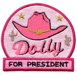 Dolly For President Patch Southern Western Cowgirl Embroidered Iron On