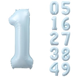 YFHVJTKO 40 Inch Number 1 Foil Baby Blue Balloons 1st Celebration Decorations for 1st Birthday Party Wedding Bridal Shower Engagement Photo Shoot Anniversary Decoration (Baby Blue, 1)