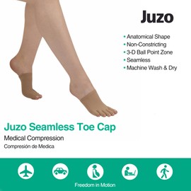 Juzo Seamless Compression Toe Cap, 15-20 mmHg | Compression Socks for Men/ Women for Toe Alignment, Postoperative Care, Toe Protection, Corn and Callus Treatment | Beige, Small