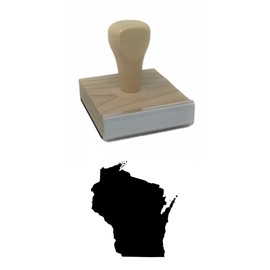 Infusion Wisconsin State Rubber Stamp, 2 X 2'' Wood Stamp