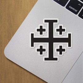 Decal Stickers of Jerusalem Cross Premium Indoor (No Waterproof) Vinyl Decal Stickers for Laptop Phone Accessory Helmet Car Window Mug Tuber Cup Door Wall Decoration ANDVER302118bBL