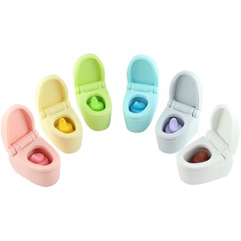 Iwako Pencil Eraser Gift for Kids Christmas Back to School Gift Made in Japan (Poop Eraser 6pc), Multi Color