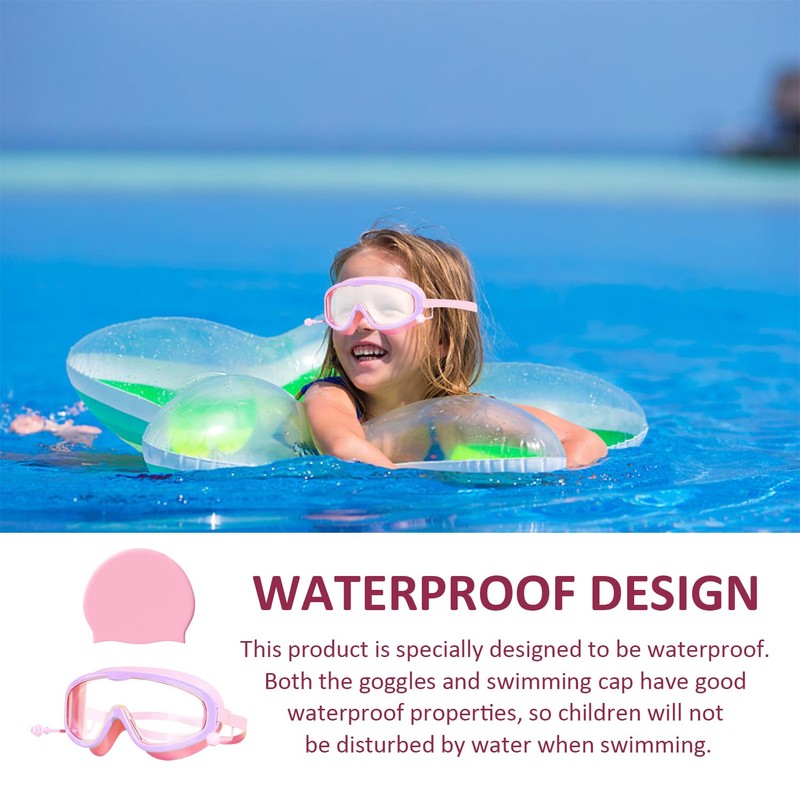 TYFGRT 1 Stück Kinderbrille, 1 Stück Schwimmbrillen-Aufbewahrungsbox, 1 Stück Badekappe,