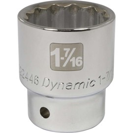 Dynamic Tools 3/4" Drive 12 Point Sae, 1-7/16" Standard Length, Chrome Finish Socket