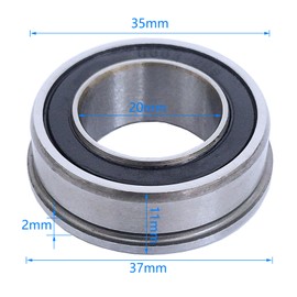 10x Chrome Steel 20x35x11mm ABEC-3 Double Sealed Bearings F6003-20/2RS Flanged Deep Groove Ball Bearings for Household Garden Machinery Applicances