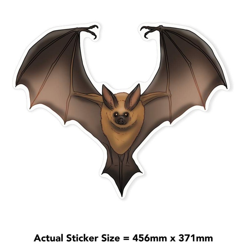 Extra Large 460mm 'Flying Bat' Permanent Sticker Decal for Cars/Windows/Bins/Walls