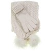 Girls 2-Piece Pom Pom Scarf & Gloves Set (7-10 Years,