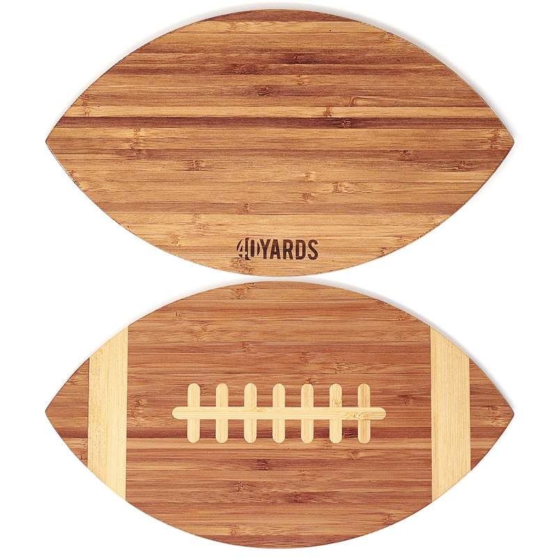 40YARDS American Football Bamboo Wood Board for Breakfast, Dinner or