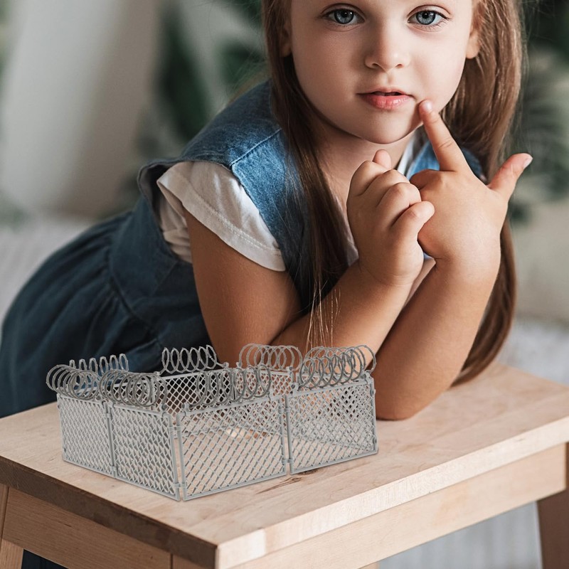Versatile DIY Miniature Fence Set - Light Grey Plastic -