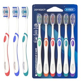 Cepillo de dientes manual de cerdas duras para adultos con excelente efecto de limpieza, equipado con cepillo de revestimiento de lengua y cerdas onduladas para una limpieza más efectiva de