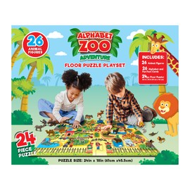 RoseArt Kids Floor Puzzle Playset - Alphabet Zoo Adventure - 24 Piece Jigsaw Puzzle