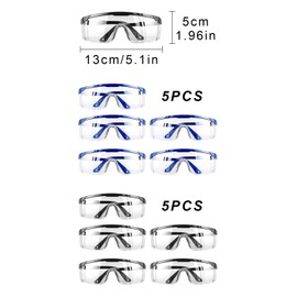 MINZHI 10Stk Schutzbrille mit Durchsichtigen,Schutzbrille,Schutzbrillen Transparent,Safety Glasses,Transparente Schutzbrillen,Schutzbrille für brillenträger,Kratzfeste Schutzbrillen,Sicherheitsbrillen