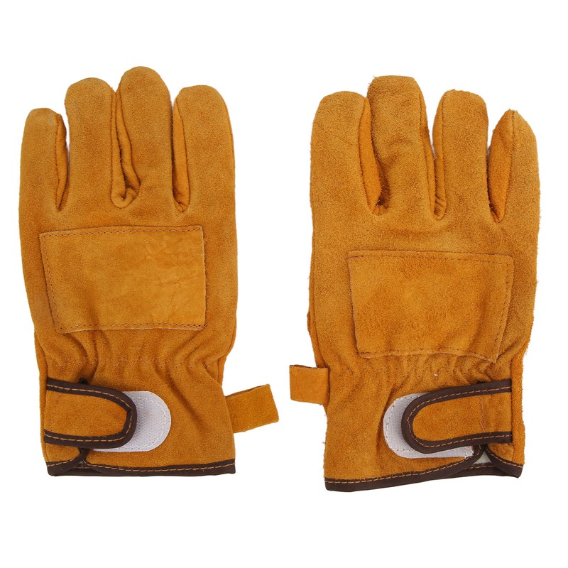 Heat Resistant Gloves Calf Leather Polyester Hand Protection BBQ Grill