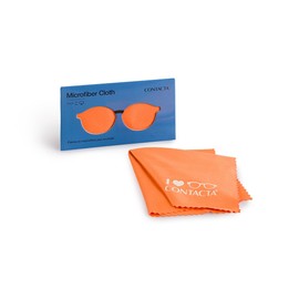 Contacta, 1 x Microfibre Glasses Cleaning Cloth - Ideal for Glasses Cleaning - Gentle and Effective Cleaning - Orange