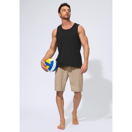 vbcdwa Mens Board Shorts Beach Bathing Suit Swimwear No Mesh Swim Trunks Summer Quick Dry Running Shorts Khaki