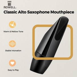 ROWELL Classic Alto Saxophone Mouthpiece Professional Sax Mouthpiece Warm Mellow Tone Concert Band Mouthpiece for Beginners Students & Pros,Ideal for classical music, wind orchestra, chamber music