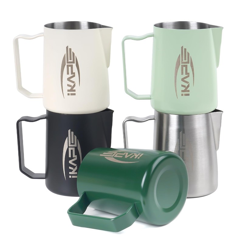 IKAPE Coffee Products, 600ml Milk Frothing Pitcher(white)