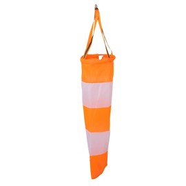 VIFERR Windsock Wind Measurement Sock Nylon Airport Windsock Weatherproof Wind Sock Rip-Stop with Reflective Belt for Farm Outdoors Airport,bright orange and white colours(0.8m)