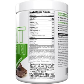 Evlution Nutrition Stacked Plant Protein Powder, Vegan, Non-GMO, Gluten-Free, Probiotics, BCAAs, Fiber, Plant-Based Protein Complex, 300G (Natural Chocolate)