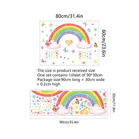 WOHAHA Rainbow Wall Sticker, For Children, Room, Bedroom, Wall Sticker, Butterfly, Cloud, Stars, Rainy Season, Stylish, Wallpaper, Children's Toy Room, Kindergarten, Nursery, Wall Sticker, Rainbow,