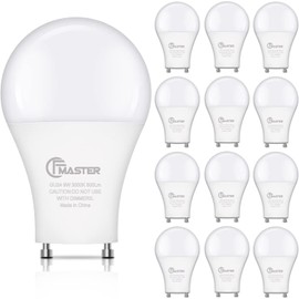 CFMASTER GU24 LED Light Bulb, 5000K Daylight, 9W(100W Equivalent), 800 Lumens, A19 Shape GU24 LED Bulbs, Twist and Lock GU24 Pin Base with Two Prongs, Non-Dimmable, UL ETL Certificated(12-Pack)