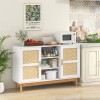 Costway 48" Sideboard Buffet Storage Cabinet Cupboard Kitchen With 2