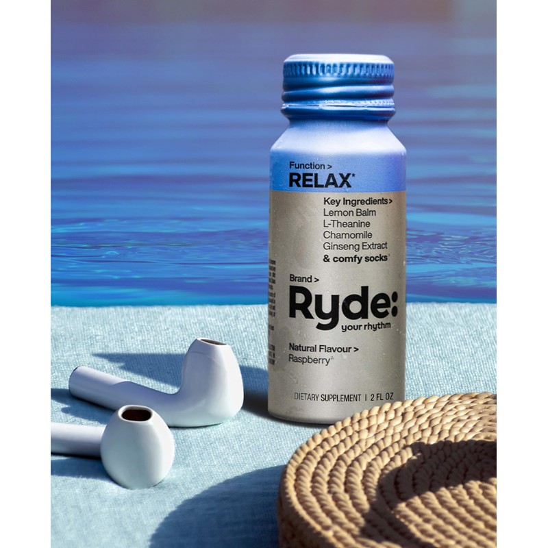 Ryde: Relax Shot | Raspberry Flavor | Ginseng & Chamomile