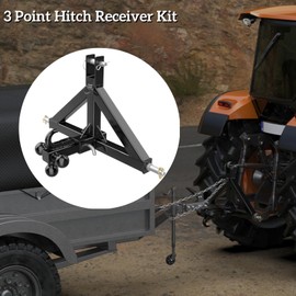 3 Point Trailer Hitch with 2" Receiver Replacement for Category 1 Tractors, Trailer Hitch Tractor Drawbar Adapter for BX, Kubota, John Deere, NorTrac, Kioti(Orange) Mixizap