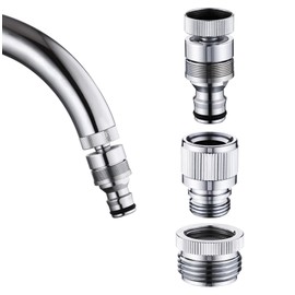 Hsmhose Sink Faucet Quick Connector Faucet to Garden Hose Adapter Dishwasher Washer Snap Coupling Adapter, for Bathroom, kitchen, Garden, Shower Hose, Pet Bathing