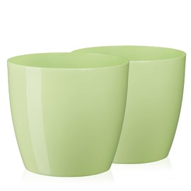 Tymar Pack of 2 Round Shape Planter (Green Pastel, Diameter 12 cm)