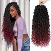 Ombre Crochet Hair 1B/99J/530 Faux Locs 18 Inch 6 Packs