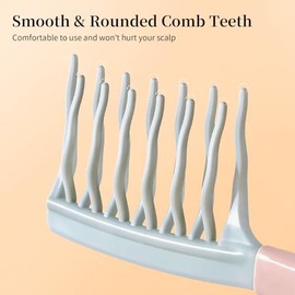 Peine De Dientes Anchos Mejorado Para Rizos, Peine Desenredante Con Doble Fila De Dientes Ondulados Para Cabello Rizado, Ondulado, Grueso, Largo, Húmedo Y Seco, Cepillo Desenredante De Diente