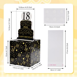 ALULU Geldgeschenke 18.Geburtstag, Schwarz Gold DIY Überraschungsbox Geldgeschenk 18 Geburtstag Junge Mädchen, Lustige Geschenkbox für 18