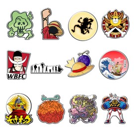 Pounchi Fight Anime Fridge Magnet (12 Pack) Anime Magnet Office Cabinets Decoration Cartoon Fridge Metal Magnet Flexible Reusable Magnetic Vinyl