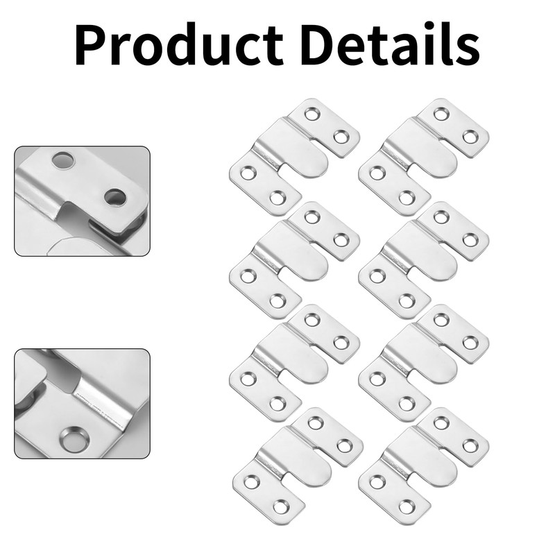8PCS Flush Mount Brackets, Concealed Headboard Wall Fixings Brackets, Heavy