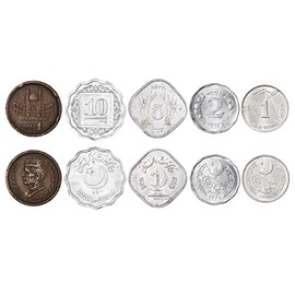Hobby of Kings Different Coins - Old, Collectible Pakistani Foreign Currency for Collecting Book - Unique, Commemorative World Money Sets - Gifts for Collectors - Collection of 5