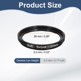 PATIKIL 37mm Mist Filter, Dreamy Soft Diffusion Filter Fog Effect Camera Lens Filter Slim Optical Glass with Lens Cap for Video Vlog Portrait Photography, Black