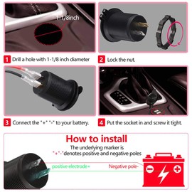 Thlevel Dual USB Car Charger Socket 5V 4.2A Power Outlet with Switch Red Light for 12V 24V Boats and Marine Motorcycle Truck 2 Pack