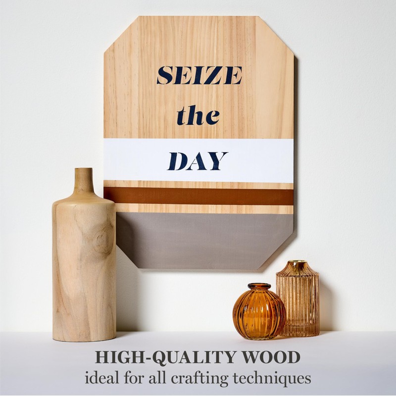 Martha Stewart, Octagonal Wood Plaque Set, 2 pcs