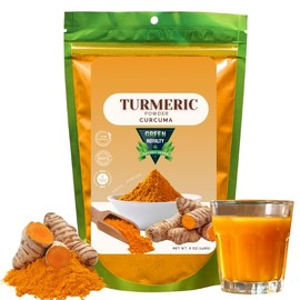 GREEN ROYALTY – Turmeric Powder 8oz | 100% Natural Ground Curcuma | Caffeine-Free, Sugar-Free, Gluten-Free | Non-GMO | Herbal Spice & Drink Mix
