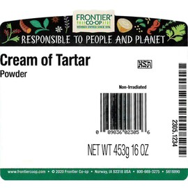 FRONTIER HERB Tartar Powder Cream, 16 Ounce