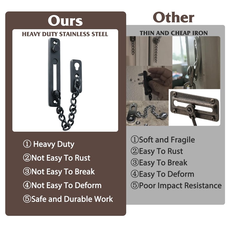Alise Chain Door Guard Lock,Door Chain Locks with Safety Spring