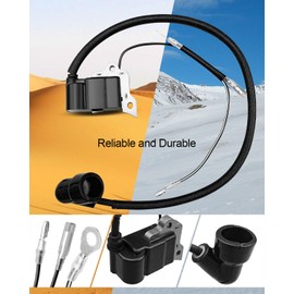 HUQUZN Ignition Coil with Spark Plug Fit for Husqvarna 150BT 150BT-Mark II 345BT 345BF 350BT Craftsman 51.7CC Backpack Blower After 2021 Replace 531147161